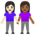 women holding hands, light skin tone, medium-dark skin tone